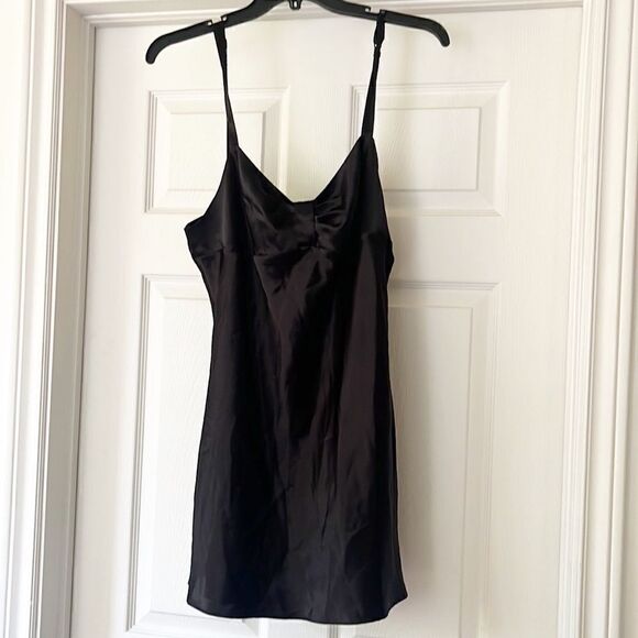 Victoria’s Secret Angels Satin Babydoll Slip Dress Black L - Picture 2 of 5